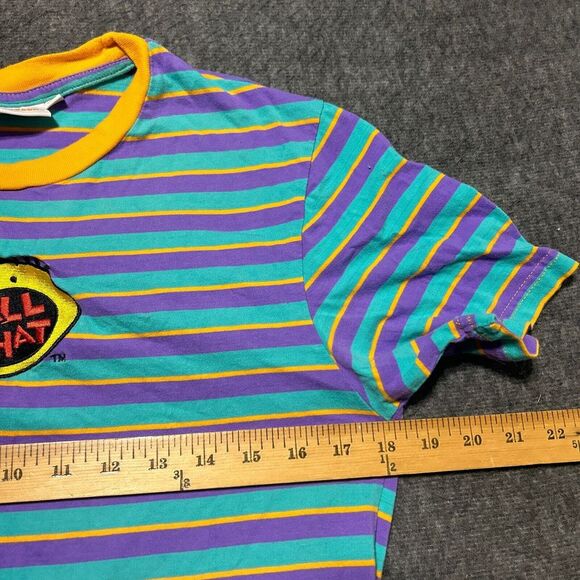 Nickelodeon All That Striped Shirt Small Embroidered Logo Retro Multicolored - Picture 6 of 9